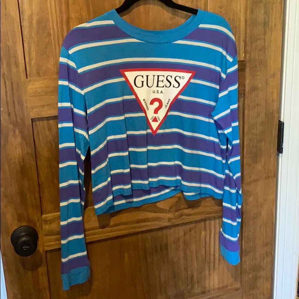 Guess long sleeve crop top